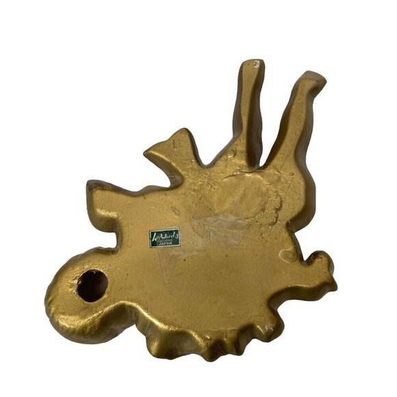 Vintage 2 Lee Wards Gold Cherub Angel Wall Hanging Plaque Chalkware 8” Long - Picture 12 of 16